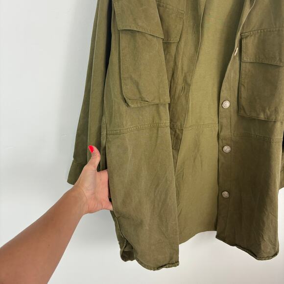 H&M Oversized Utility Shacket Cotton Lyocell Women’s M — Workwear Streetwear - Picture 5 of 8